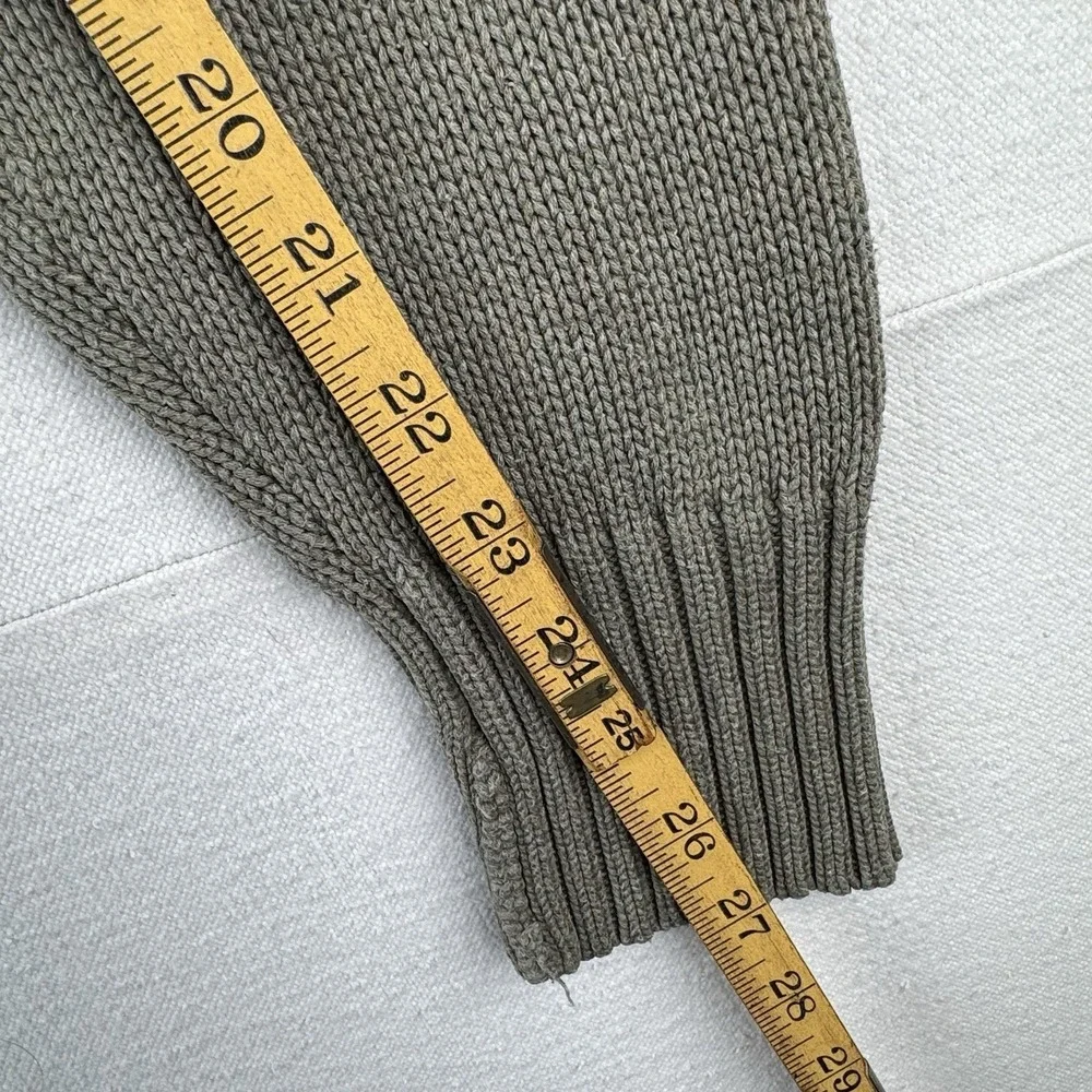 90s Vintage Polo Ralph Lauren Men's M Olive Marled Knit Sweater 100% Cotton - Picture 13 of 14